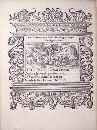 Hecatomgraphie, c'est &agrave; dire les descriptions de cent figures & hystoires, contenans plusieurs apophthegmes, proverbes, entences & dictz tant des Anciens, que des modernes.