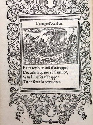 Hecatomgraphie, c'est &agrave; dire les descriptions de cent figures & hystoires, contenans plusieurs apophthegmes, proverbes, entences & dictz tant des Anciens, que des modernes.