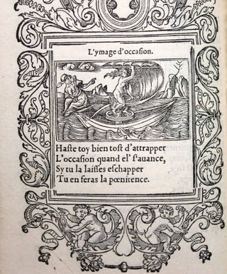 Hecatomgraphie, c'est à dire les descriptions de cent figures & hystoires, contenans plusieurs apophthegmes, proverbes, entences & dictz tant des Anciens, que des modernes.