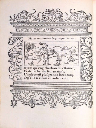 Hecatomgraphie, c'est &agrave; dire les descriptions de cent figures & hystoires, contenans plusieurs apophthegmes, proverbes, entences & dictz tant des Anciens, que des modernes.