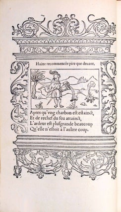 Hecatomgraphie, c'est à dire les descriptions de cent figures & hystoires, contenans plusieurs apophthegmes, proverbes, entences & dictz tant des Anciens, que des modernes.