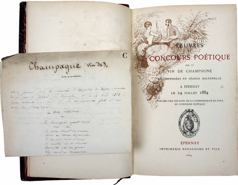 Item #17997 Oeuvres du concours poétique sur le vin de Champagne récompensées en séance solennelle à Epernay le 24 juillet 1884. CHAMPAGNE.
