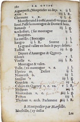 Item #18091 La guide des chemins pour aller & venir par tout le royaume de France & autres païs...