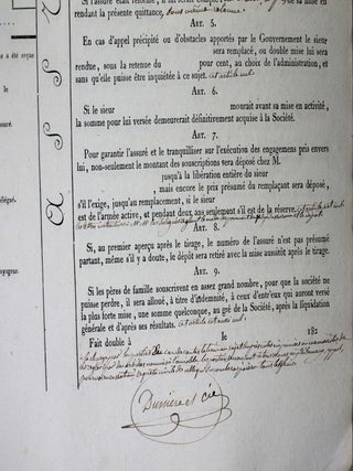 Assurance. Appel de 182... Registre à souche des quittances à remettre aux représentants des assurés.