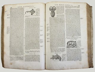 Les commentaires de M. P. André Matthiolus médecin senois, sur les six livres de Pedacius Dioscoride Anazerbeen de la matière medecinale.