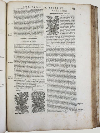 Les commentaires de M. P. Andr&eacute; Matthiolus m&eacute;decin senois, sur les six livres de Pedacius Dioscoride Anazerbeen de la mati&egrave;re medecinale.