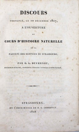 Item #18236 Discours prononcé le 22 décembre 1827 à l'ouverture du cours d'histoire...