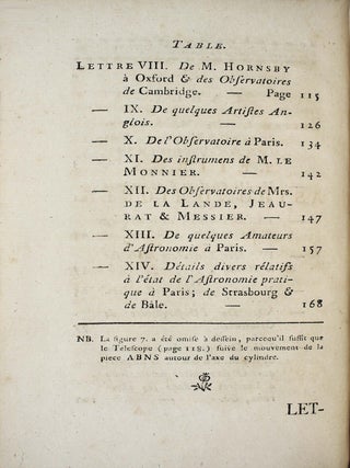 Lettres astronomiques o&ugrave; l'on donne une id&eacute;e de l'&eacute;tat actuel de l'astronomie pratique dans plusieurs villes de l'Europe.