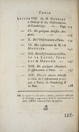Lettres astronomiques où l'on donne une idée de l'état actuel de l'astronomie pratique dans plusieurs villes de l'Europe.