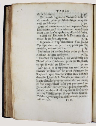 Idée de la perfection de la peinture demonstrée par les principes de l'art, et par des exemples conformes aux observations que Pline et Quintilien ont faites sur les plus célèbres tableaux des anciens peintres, mis en parallèle à quelques ouvrages de nos meilleurs peintres modernes, Leonard de Vinci, Raphael, Jules Romain et le Poussin.