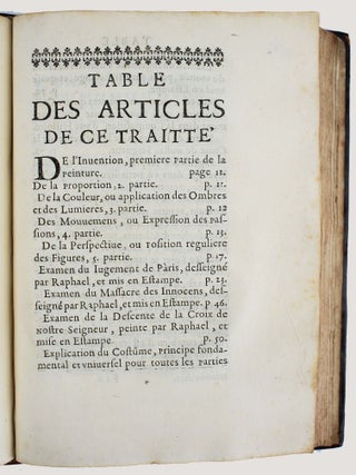 Id&eacute;e de la perfection de la peinture demonstr&eacute;e par les principes de l'art, et par des exemples conformes aux observations que Pline et Quintilien ont faites sur les plus c&eacute;l&egrave;bres tableaux des anciens peintres, mis en parall&egrave;le &agrave; quelques ouvrages de nos meilleurs peintres modernes, Leonard de Vinci, Raphael, Jules Romain et le Poussin.