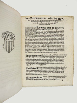 Articles de le stil & instructions nouvellement faictz par la souveraine court de Parlement de Provence &agrave; la requeste de messieurs les gens du roy, sur l' abbreviation des proces & playderies utilz & necessayres a tous officiers de justice & a tous advocatz & procureurs de la dicte court de Parlement et d'aultres cours inf&eacute;rieures publi&eacute;es &agrave; l'audience le quatorzi&egrave;me jour de f&eacute;bvrier l'An 1542.