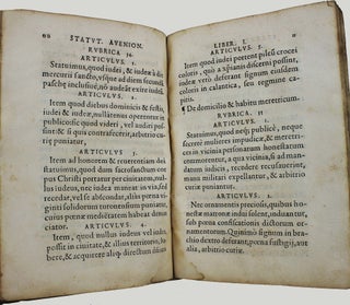 Statuta inclytae civitatis Avenionensis, nuper facta et reformata. Item conventio pridem inter dominos quondam comites, & cives ipsius, inita, omnia ab