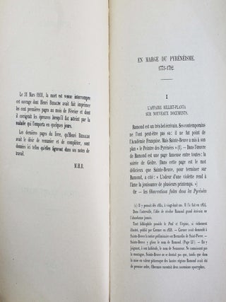 En marge du pyrénéisme. Notes d'un bibliophile. L'affaire Rillier-Planta.