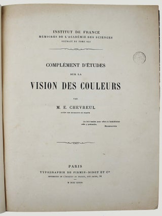 Complément d'études sur la vision des couleurs.