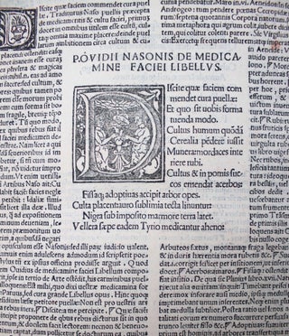 Amorum libri tres. De medicamine faciei libellus et nux. Infinitis pene erroribus e manuscriptis exemplaribus emaculati. Una cum Dominici Marii Nigri Veneti luculentissimis enarrationibus.