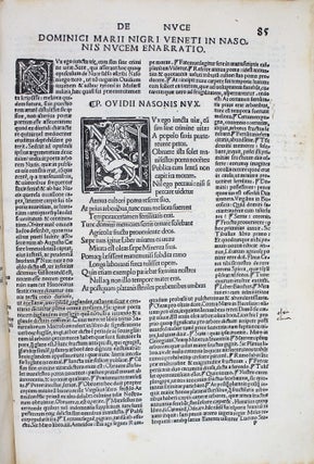 Amorum libri tres. De medicamine faciei libellus et nux. Infinitis pene erroribus e manuscriptis exemplaribus emaculati. Una cum Dominici Marii Nigri Veneti luculentissimis enarrationibus.