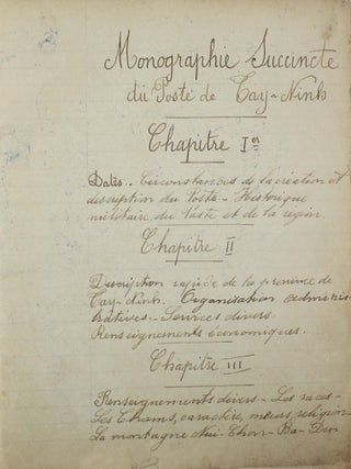 Monographie du Poste de Tay-Ninh, Cochinchine.