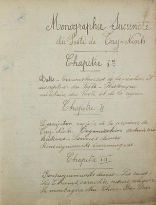Monographie du Poste de Tay-Ninh, Cochinchine.