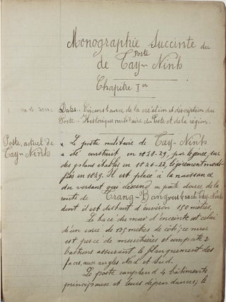 Monographie du Poste de Tay-Ninh, Cochinchine.