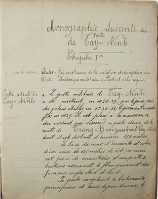 Monographie du Poste de Tay-Ninh, Cochinchine.