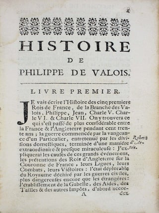 Histoires de Philippe de Valois et du roi Jean.