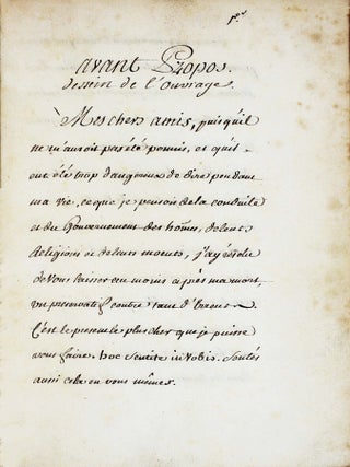 [M&eacute;moire des pens&eacute;es et sentiments de Jean Meslier.]