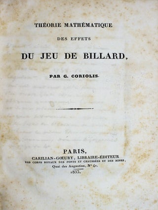 Th&eacute;orie math&eacute;matique des effets du jeu de billard.