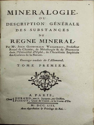 Minéralogie ou description générale des substances du règne minéral.