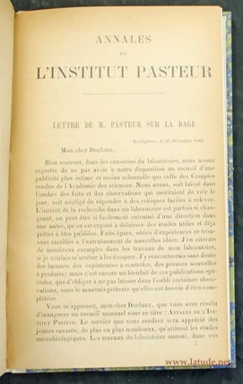 Lettre de M. Pasteur sur la rage.